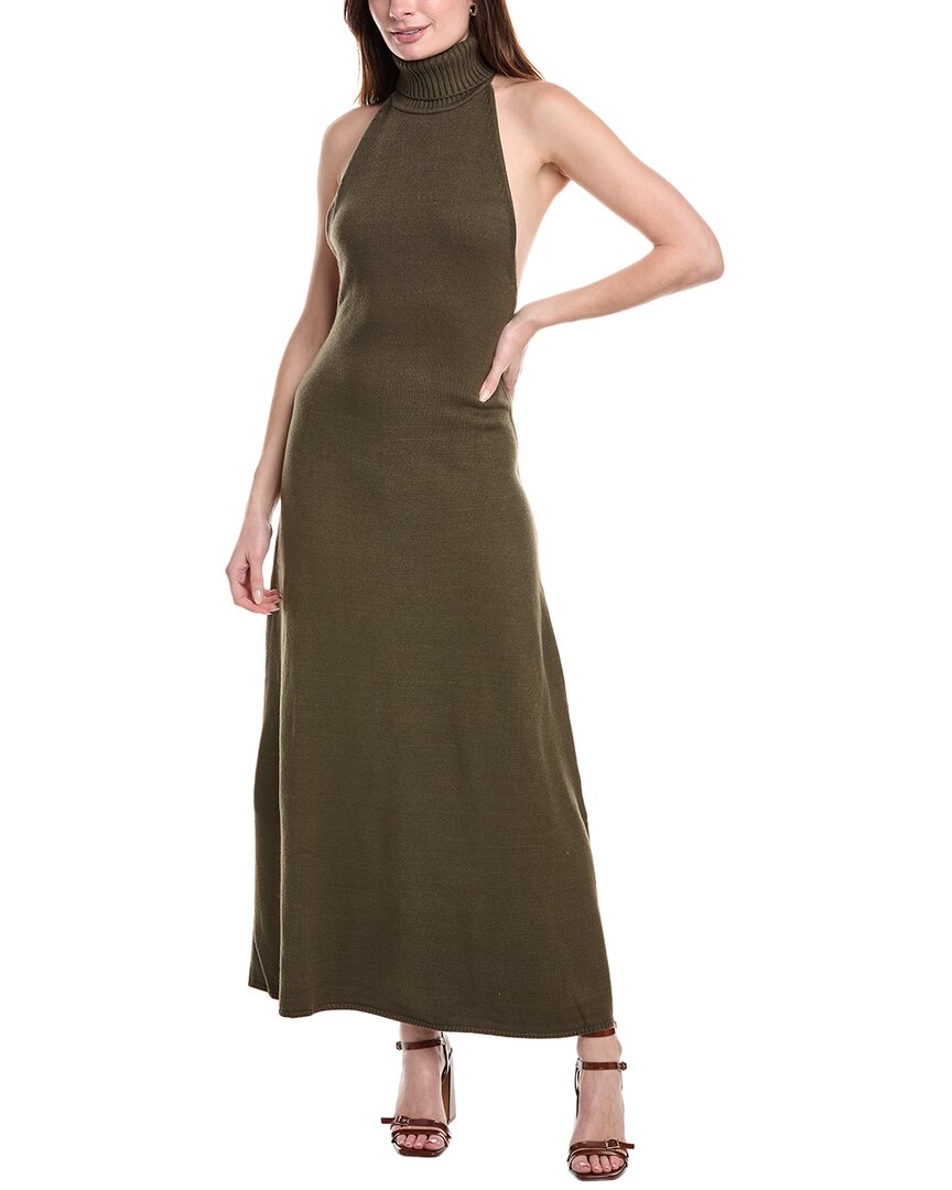 Weworewhat Open Back Halter Maxi Dress In Grey