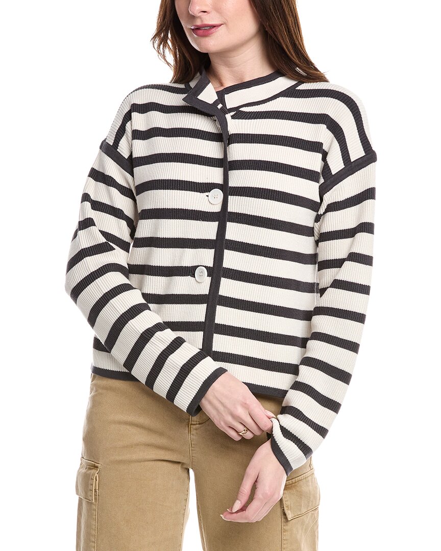 Splendid Alix Stripe Shacket In White