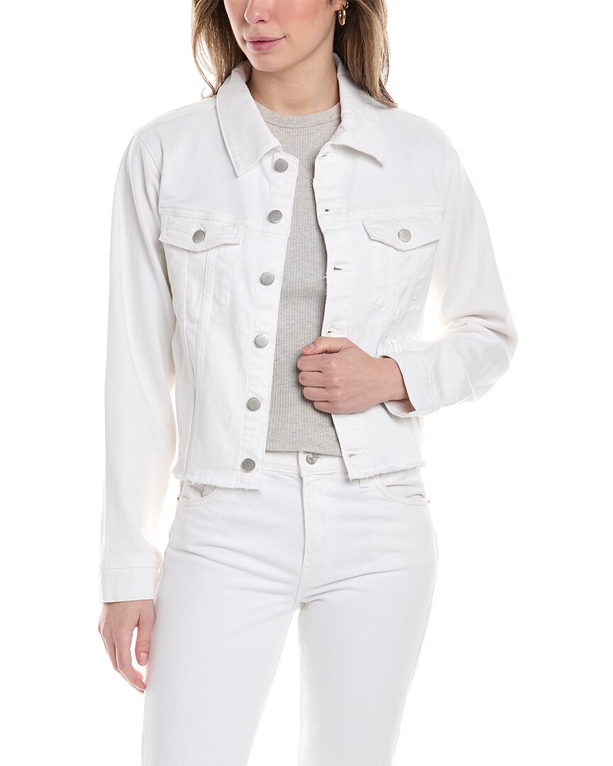 Dl1961 Vika Fray Hem Crop Denim Jacket In White