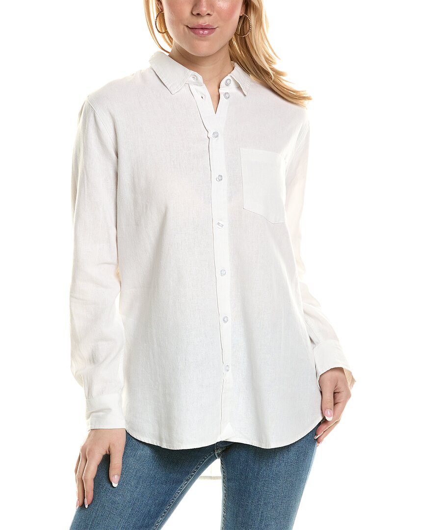 Shop Three Dots Linen-blend Button-up Shirt
