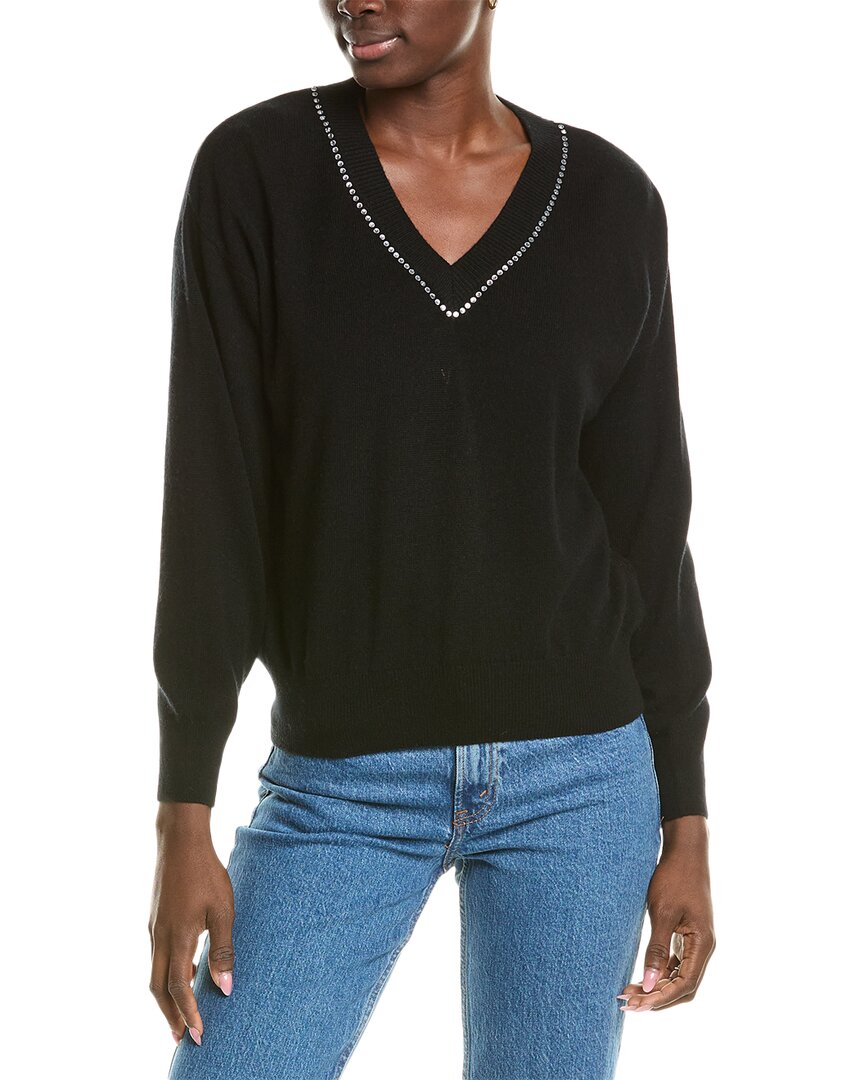 Brodie Cashmere Wool & Cashmere-blend Hot Fix Studded Jumper In Black