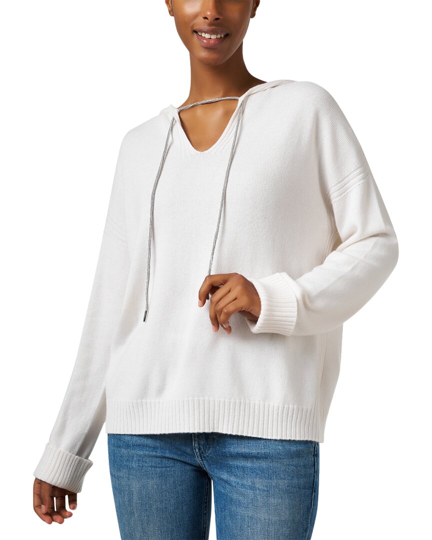D Exterior D.exterior Pullover Cashmere & Wool-blend Hoodie Sweater In White