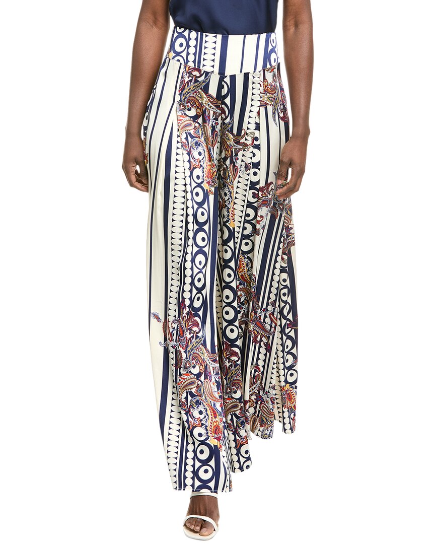 Gracia Stripe Printing Pattern Wide Pant In Blue