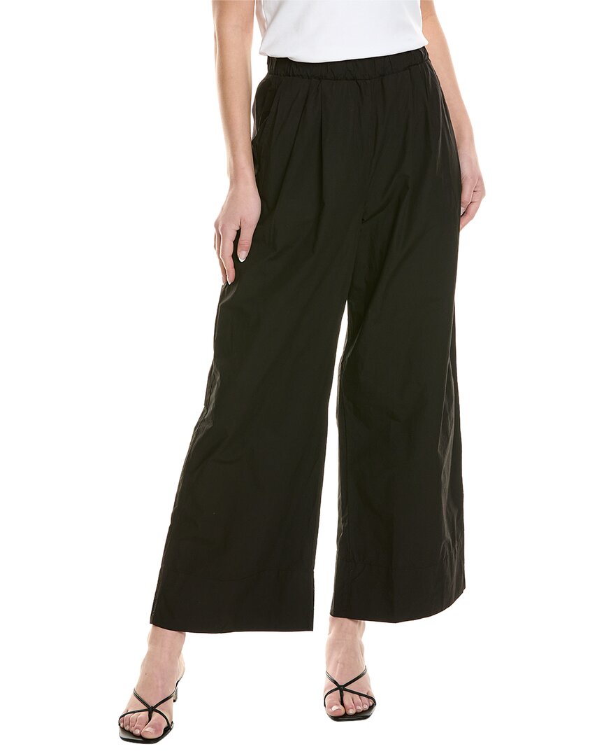 Stateside Structured Poplin Wide Leg Pant In Black