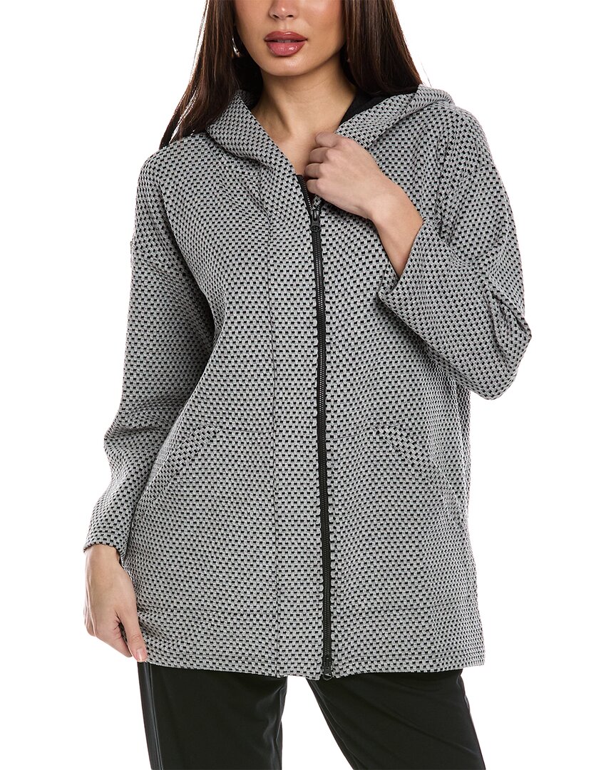 Eileen Fisher Hooded Jacket In Gray