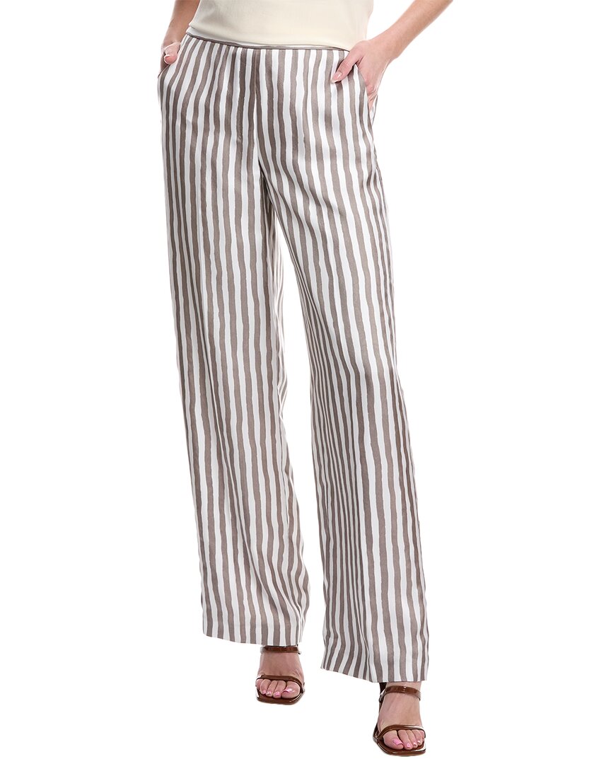 Theory Relax Silk Pant In Beige