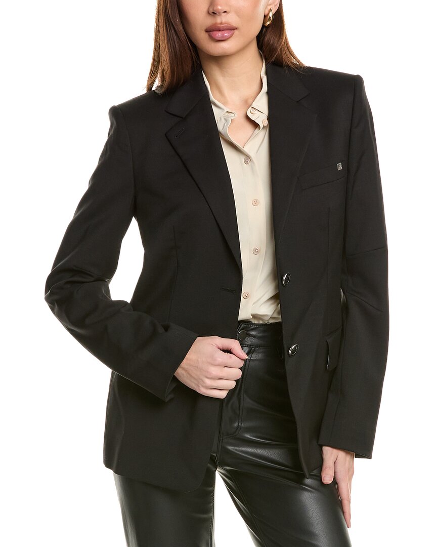Helmut Lang Curve Classic Wool Blazer In Black