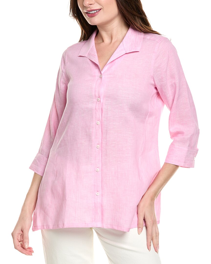 Foxcroft Linen Shirt In Pink