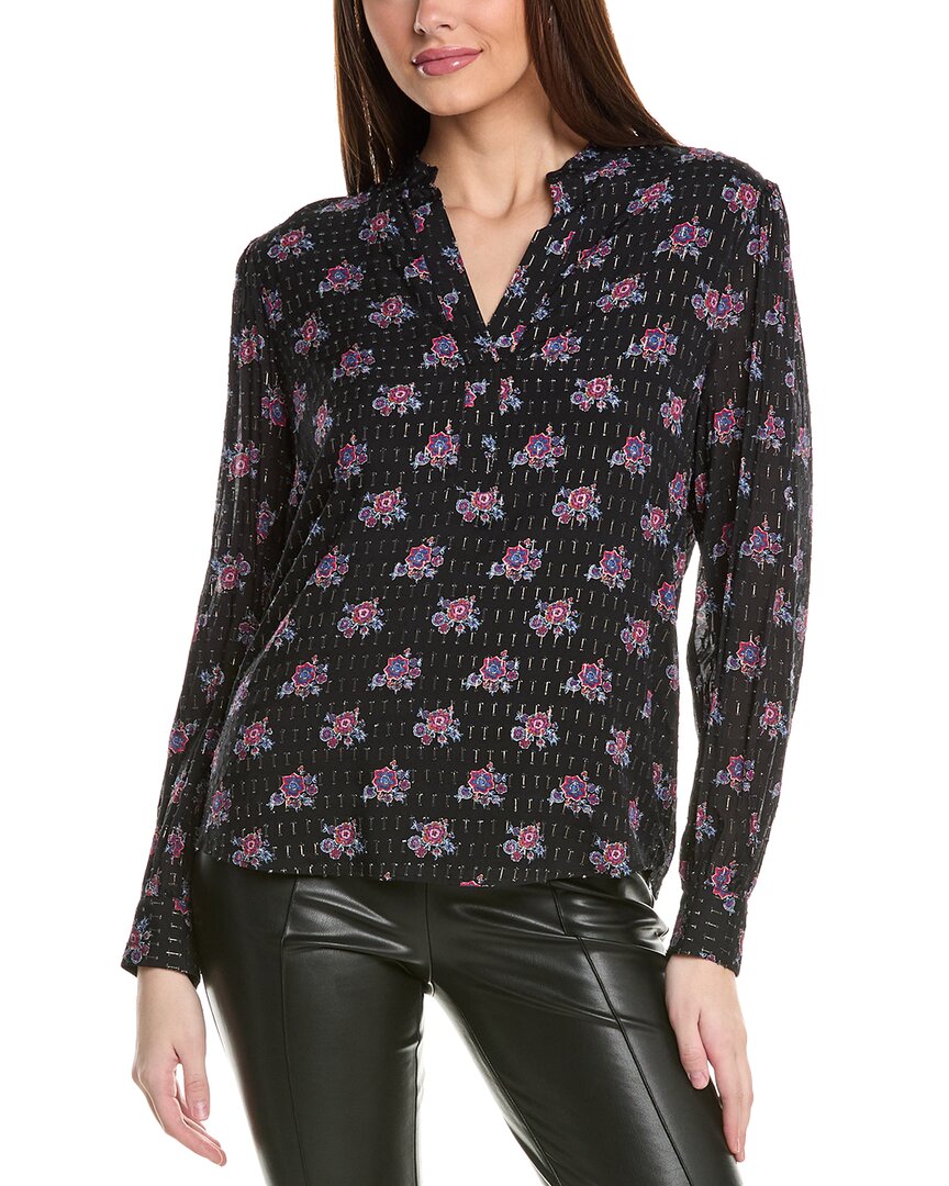 Elie Tahari The Akari Silk-blend Blouse In Black