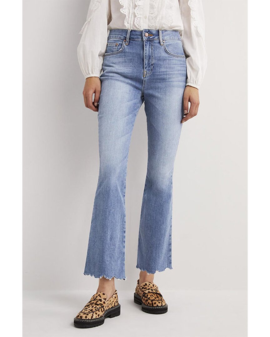 Shop Boden Fitted Cropped Flare Jean In Blue