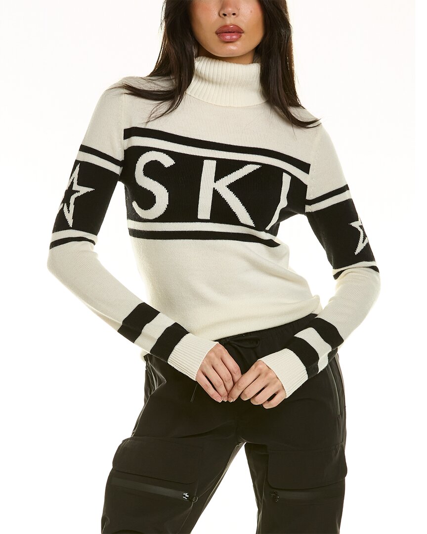 Perfect Moment Schild Ski-intarsia Roll-neck Merino Sweater In White