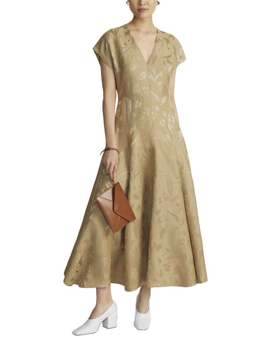 LAFAYETTE 148 LAFAYETTE 148 NEW YORK FLARED LINEN-BLEND MAXI DRESS