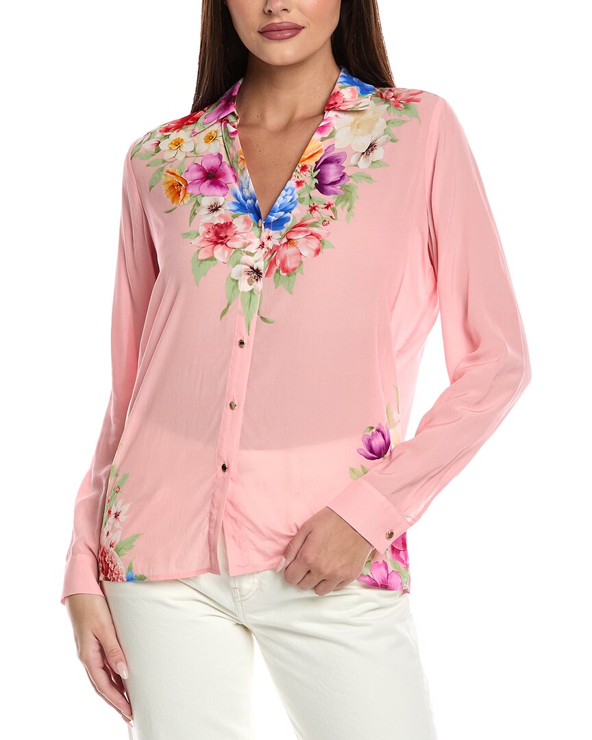 Elie Tahari The Madeline Diamond Blouse In Pink