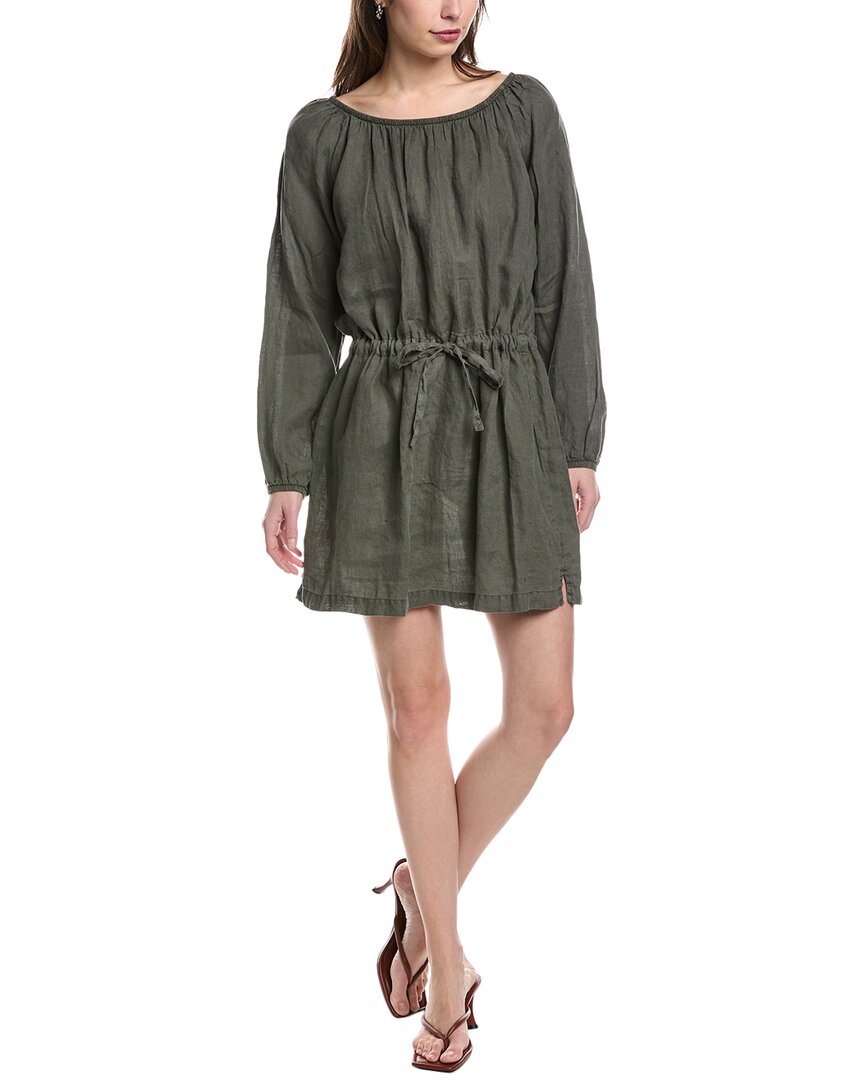 JAMES PERSE JAMES PERSE GATHERED LINEN MINI DRESS