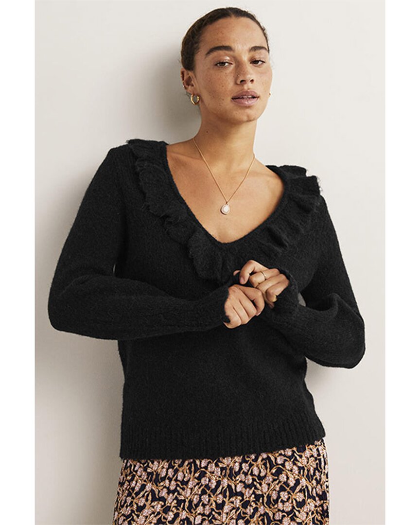 BODEN BODEN FLUFFY FRILL WOOL & ALPACA-BLEND JUMPER