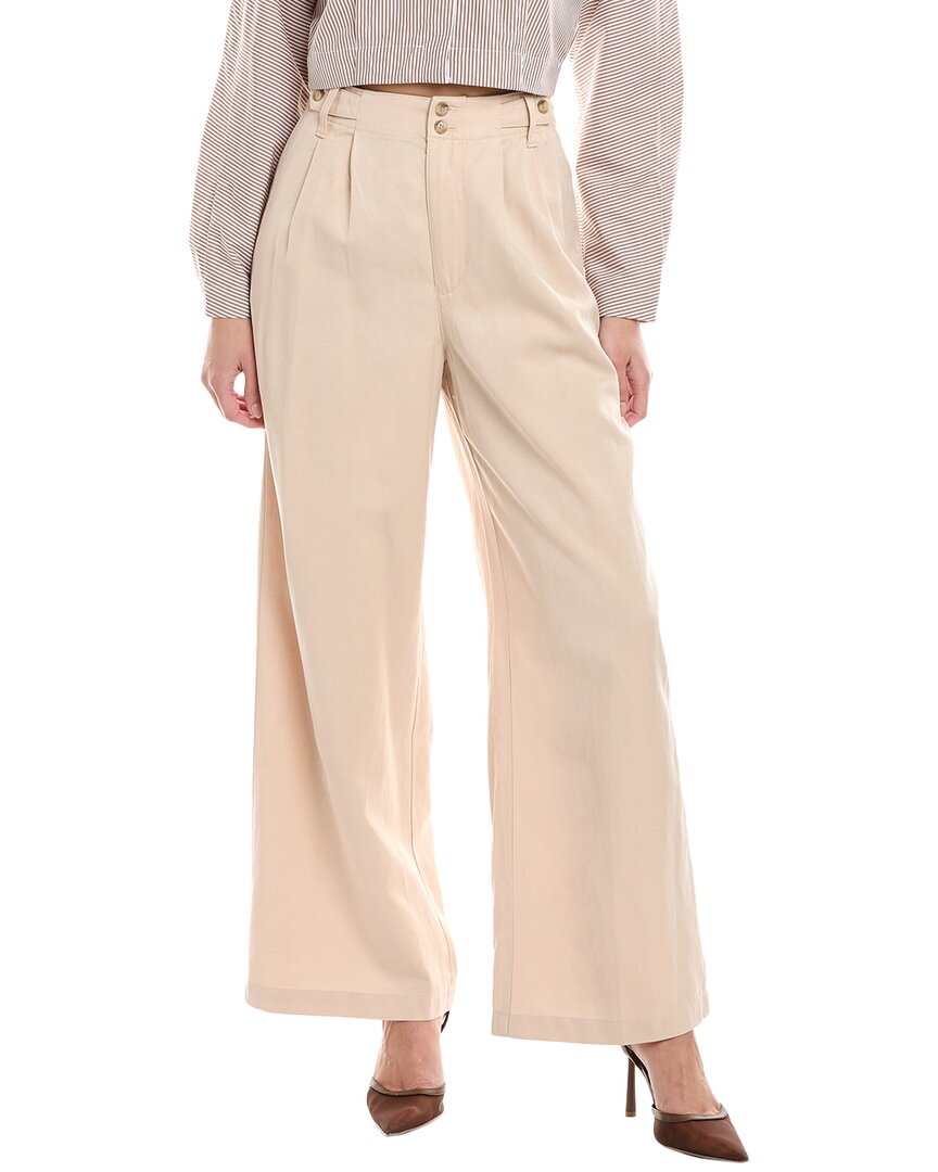 Shop Madewell Harlow Linen-blend Wide-leg Pant