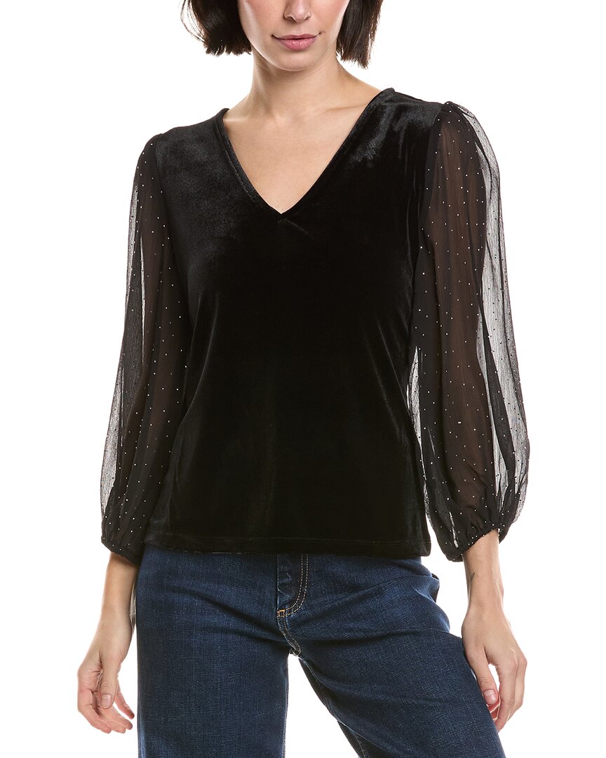 Vince Camuto Velvet Top In Black