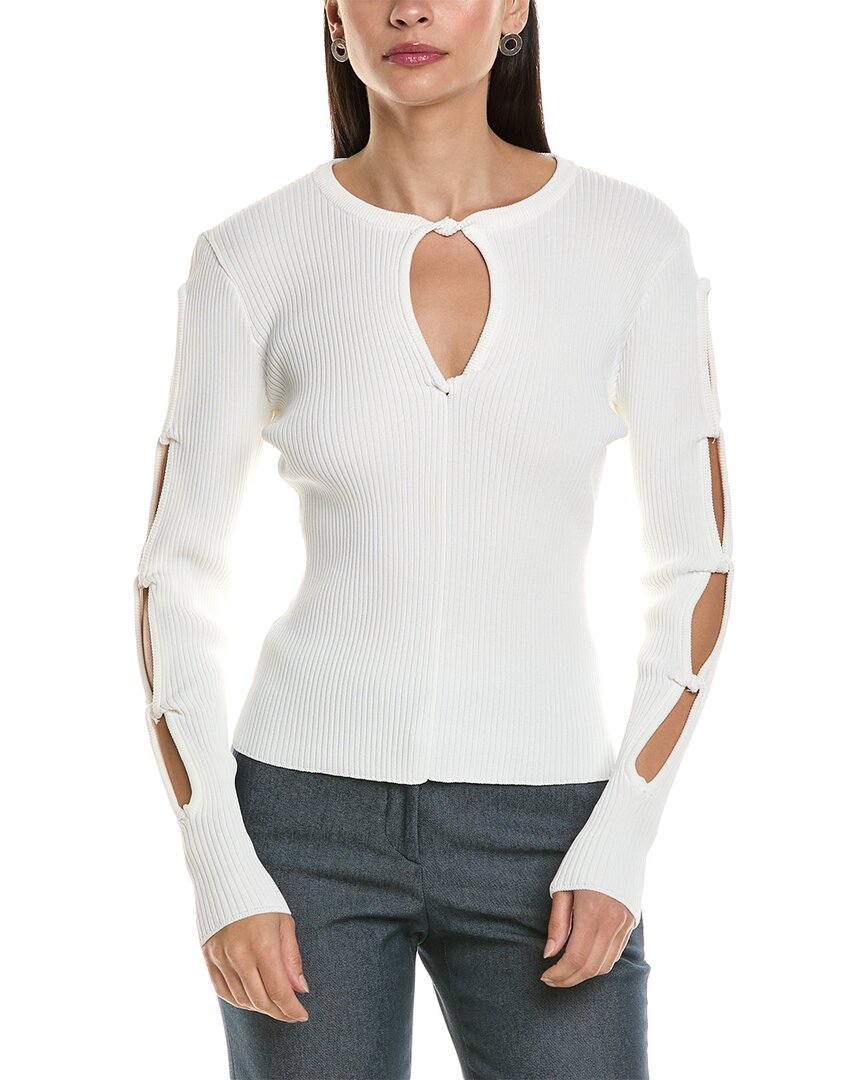 Bcbgmaxazria Cutout Sweater In White