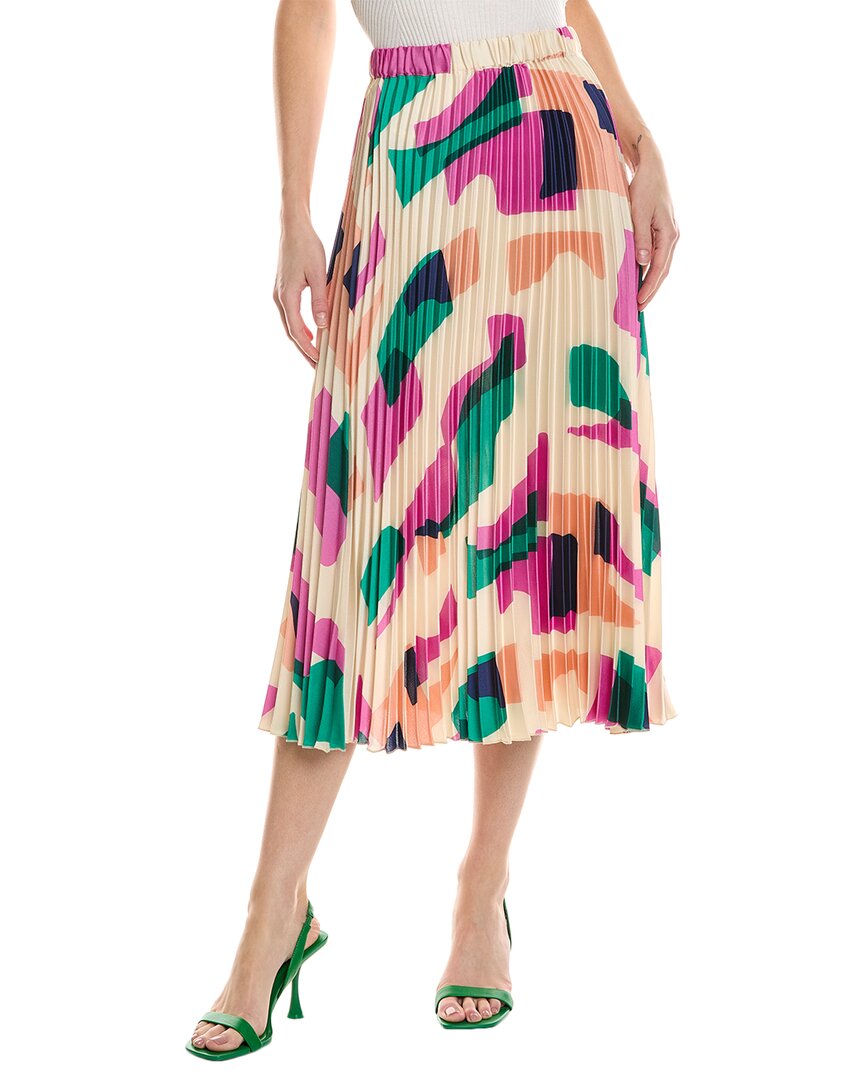Shop Ba&sh Pleated Midi Skirt In Beige