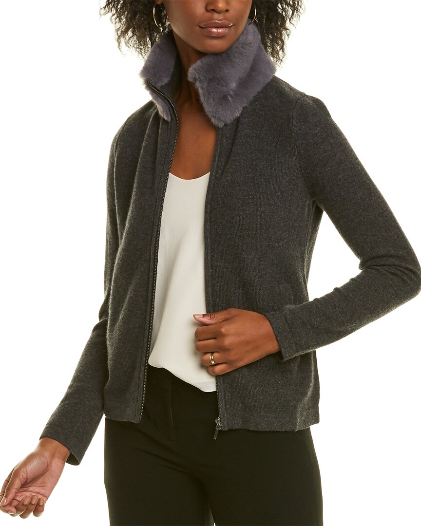 Image of Forte Cashmere Full Zip Cashmere Cardigan