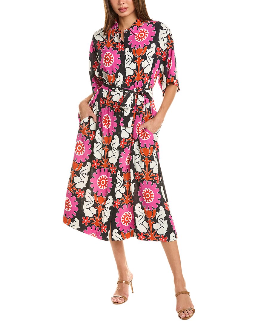 Natori Talitha Crepe A-line Belted Shirtdress