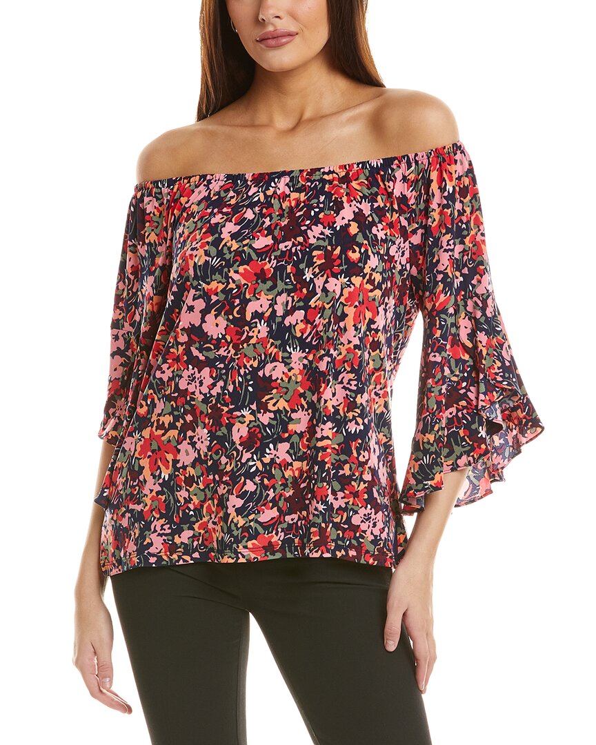 VINCE CAMUTO VINCE CAMUTO 3/4 FLUTTER SLEEVE BOATNECK BLOUSE