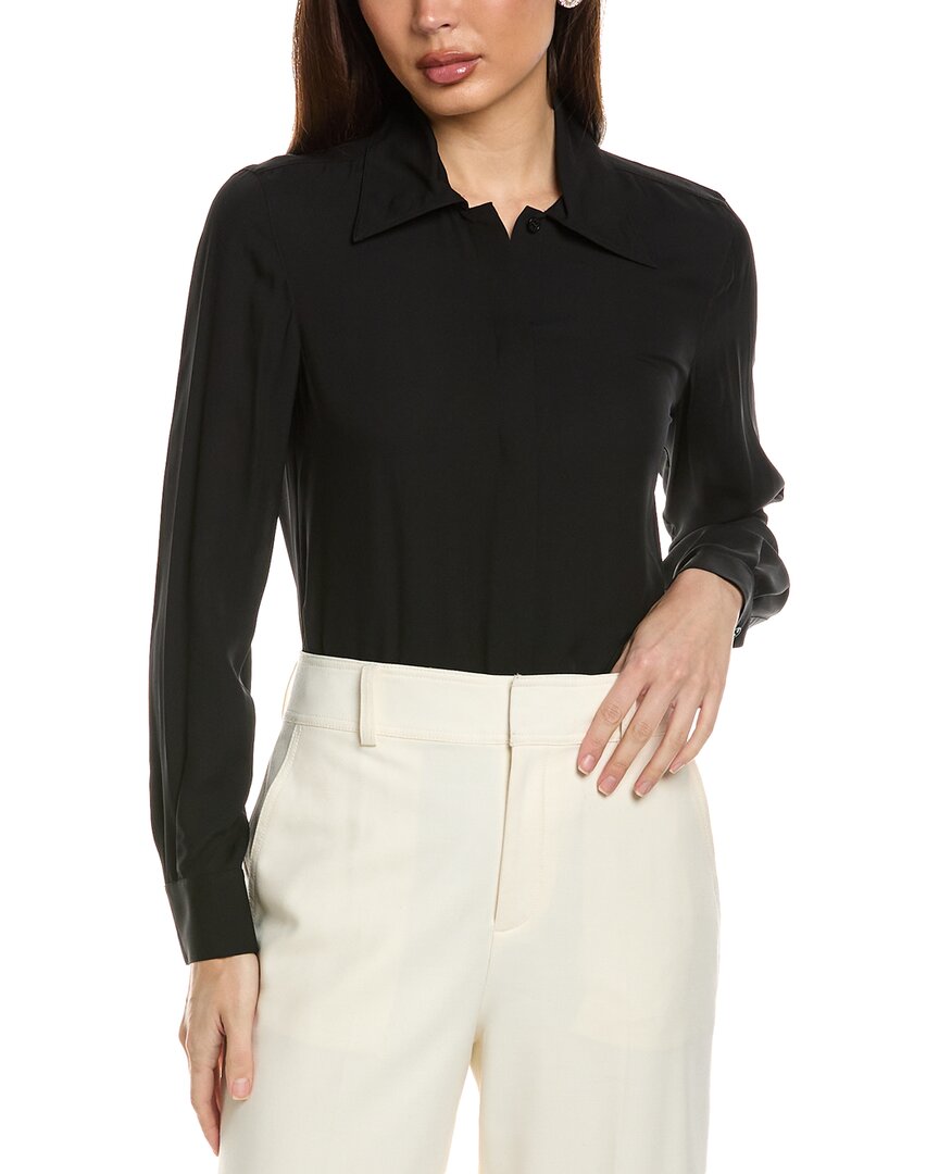 LAFAYETTE 148 LAFAYETTE 148 NEW YORK SILK POINTED COLLAR BODYSUIT