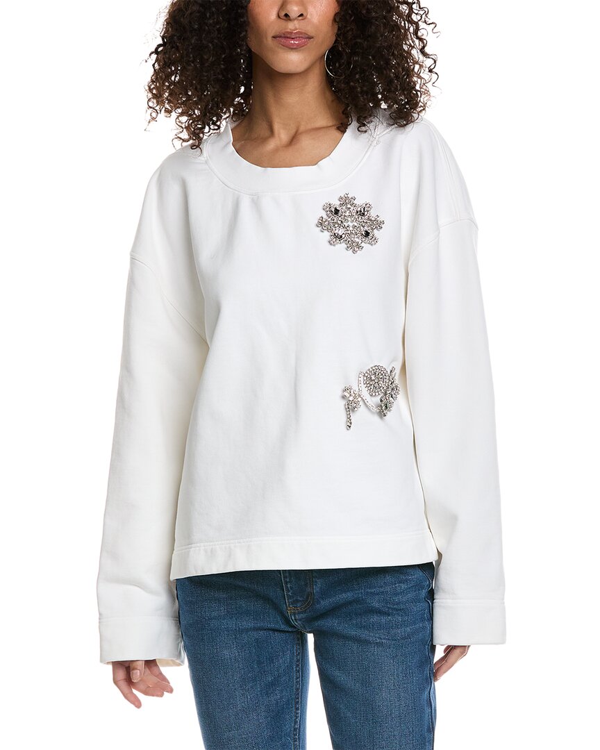 Shop Burberry Jersey Sweatshirt In White