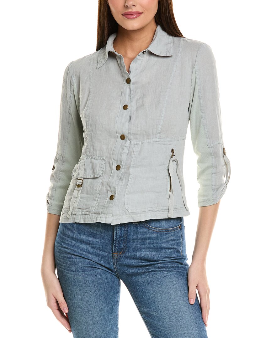 Xcvi Waldron Linen Jacket In Gray