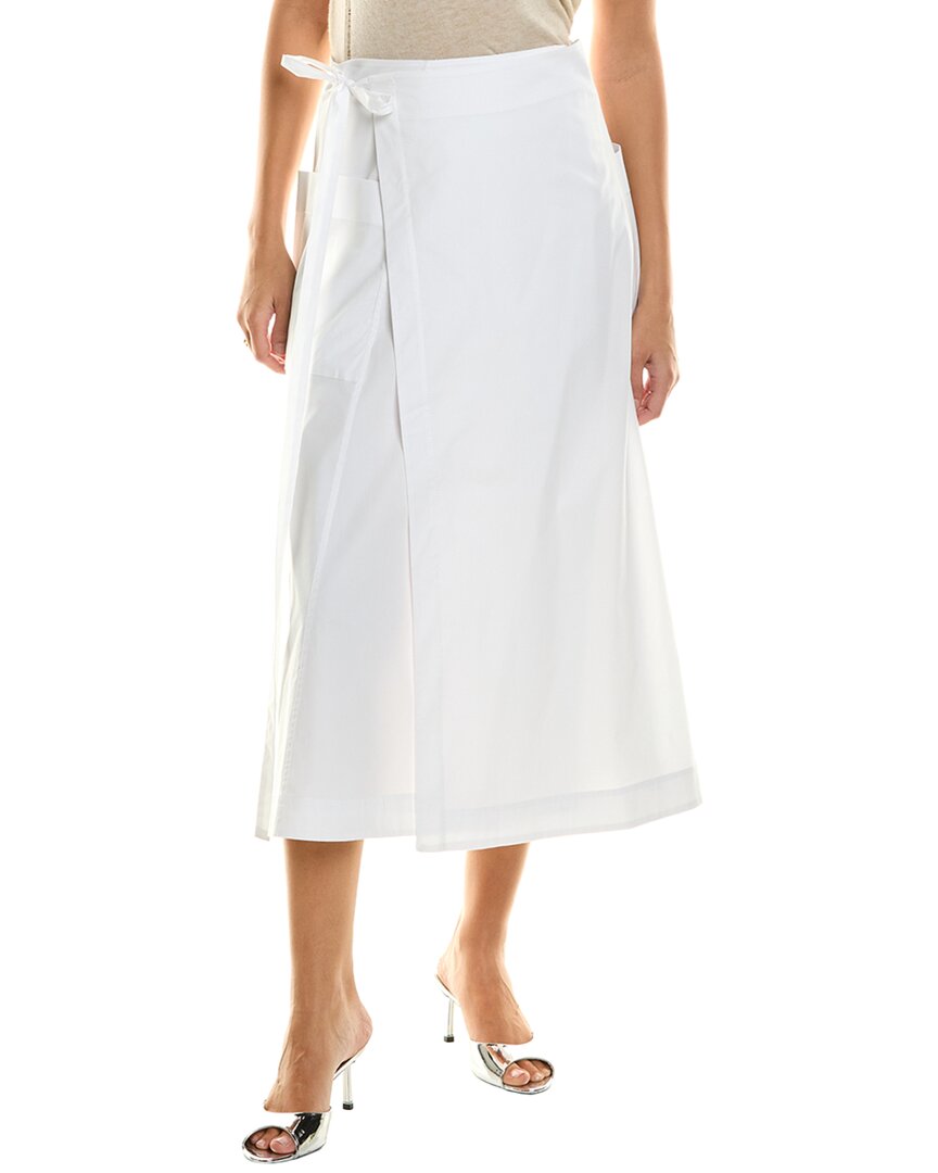 Proenza Schouler White Label Soft Poplin Wrap Skirt In White