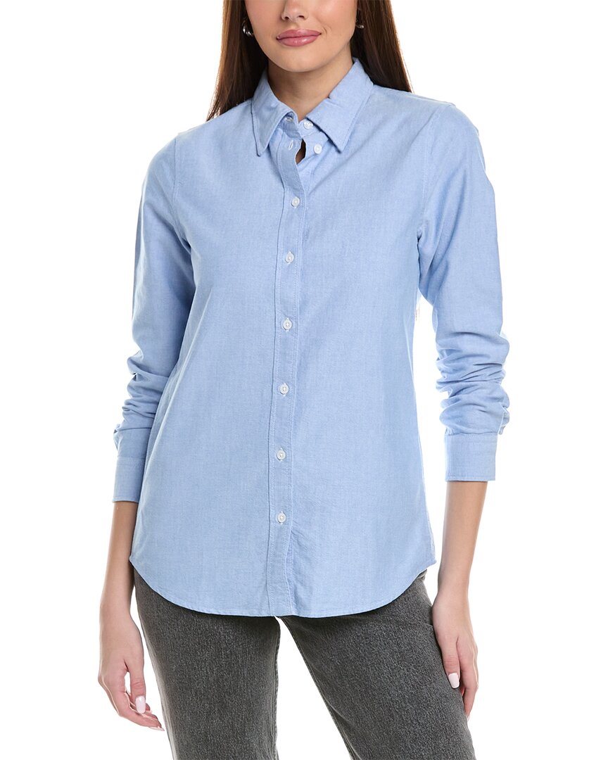Shop Reiss Allie Fitted Oxford Shirt In Blue