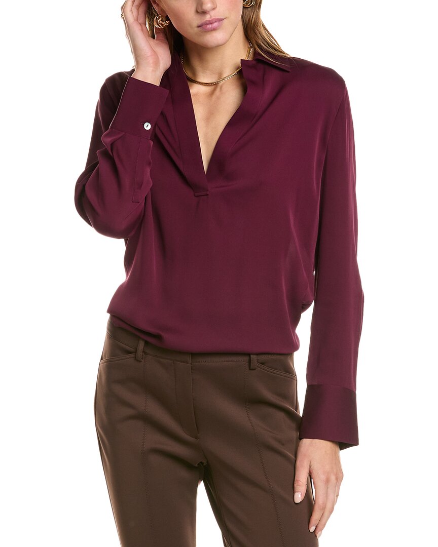 VINCE VINCE SILK-BLEND POLO SHIRT