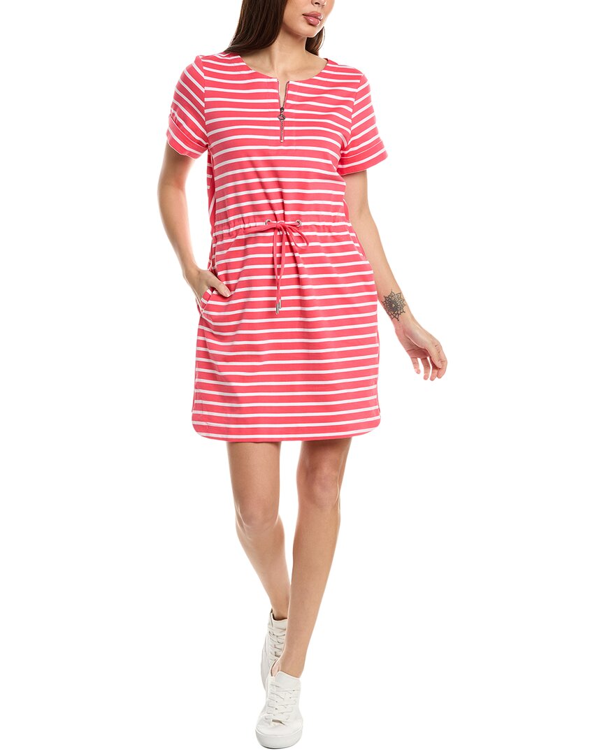 Tommy Bahama Jovanna Stripe Zip Front Mini Dress In Pink