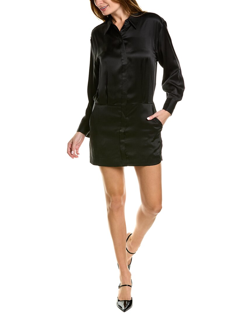 chinese dress ladies Gold-Button Faux-Leather Dress