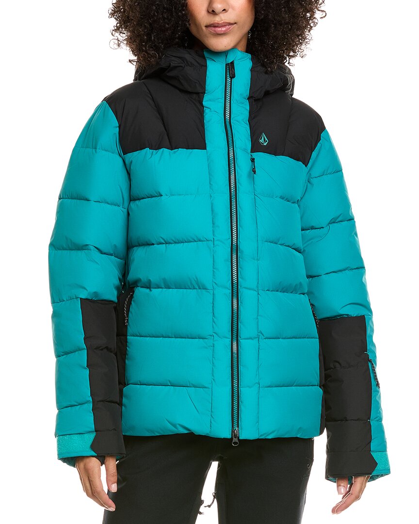 Volcom Puffle Up Quilted Jacket In Green
