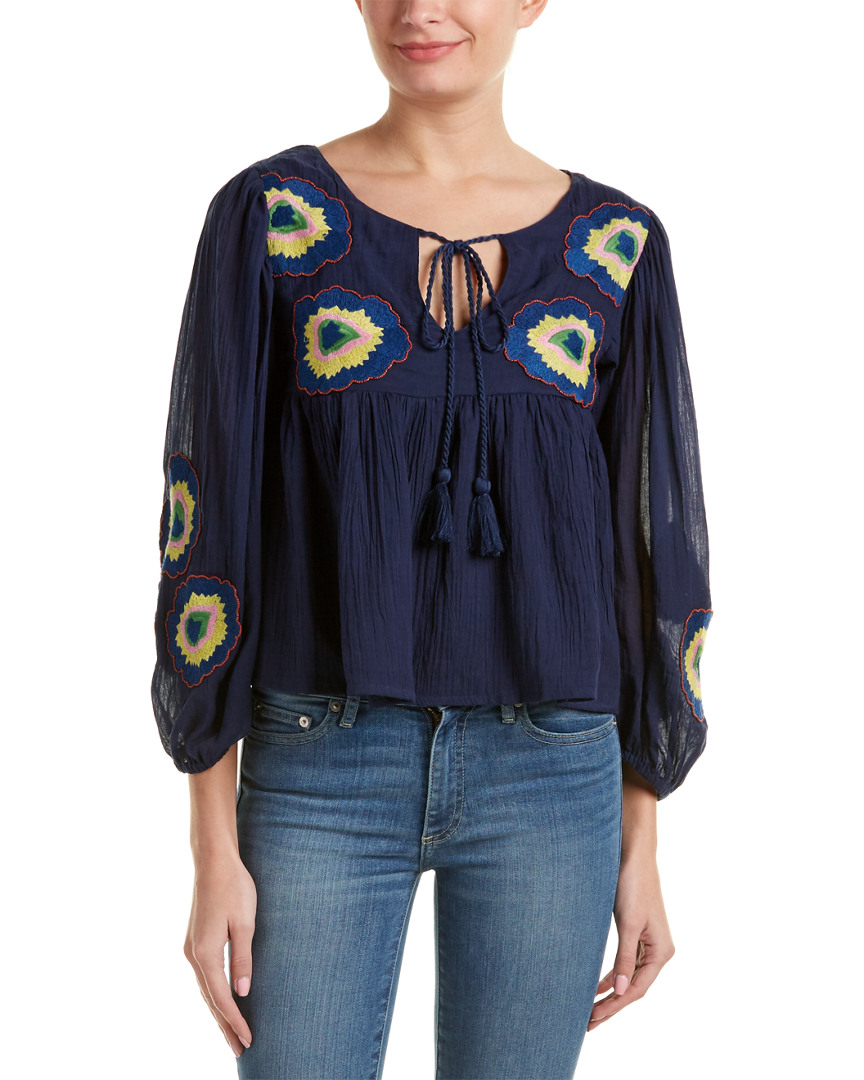 Image of Christophe Sauvat Embroidered Flower Top