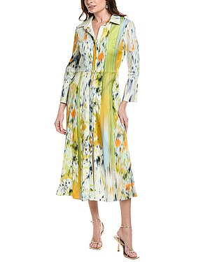 Oscar de la Renta Abstract Shirtdress