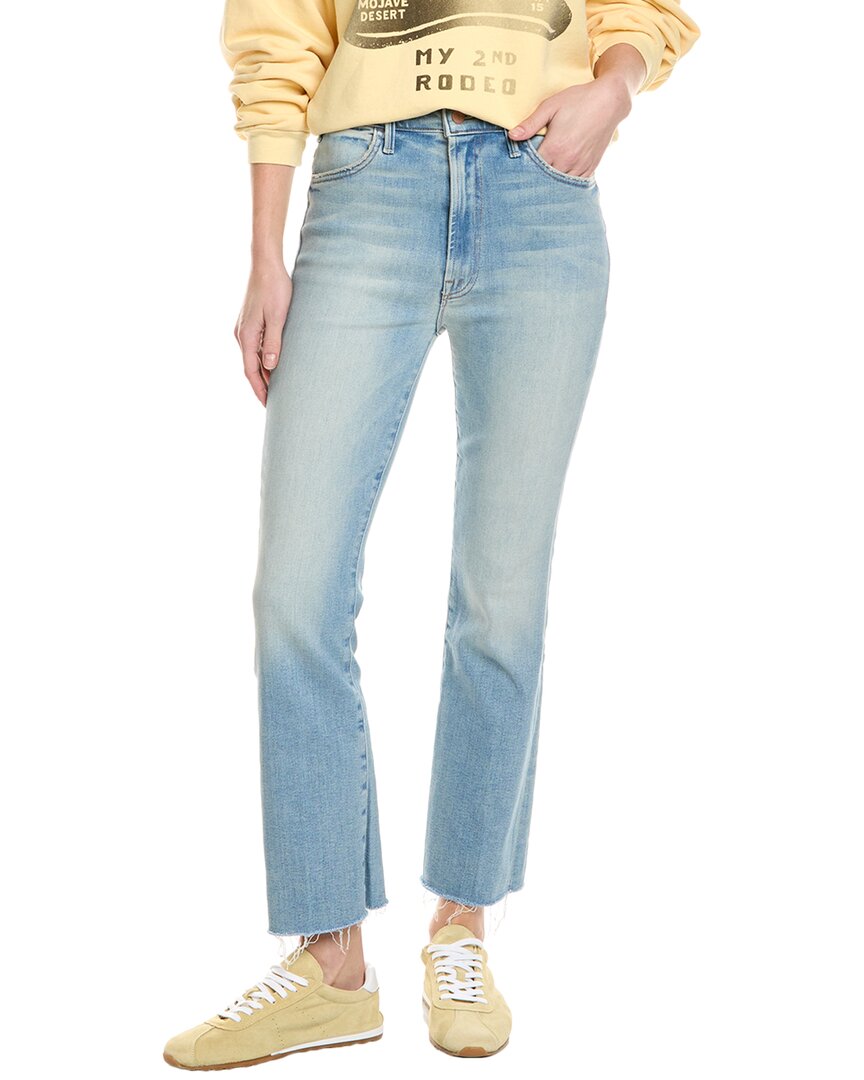 Mother The Scrapper Cuff Ankle Fray Sneak Peak Crop Jean In Grey