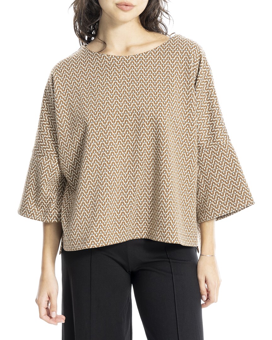 Max Studio Double Knit Top In Cream