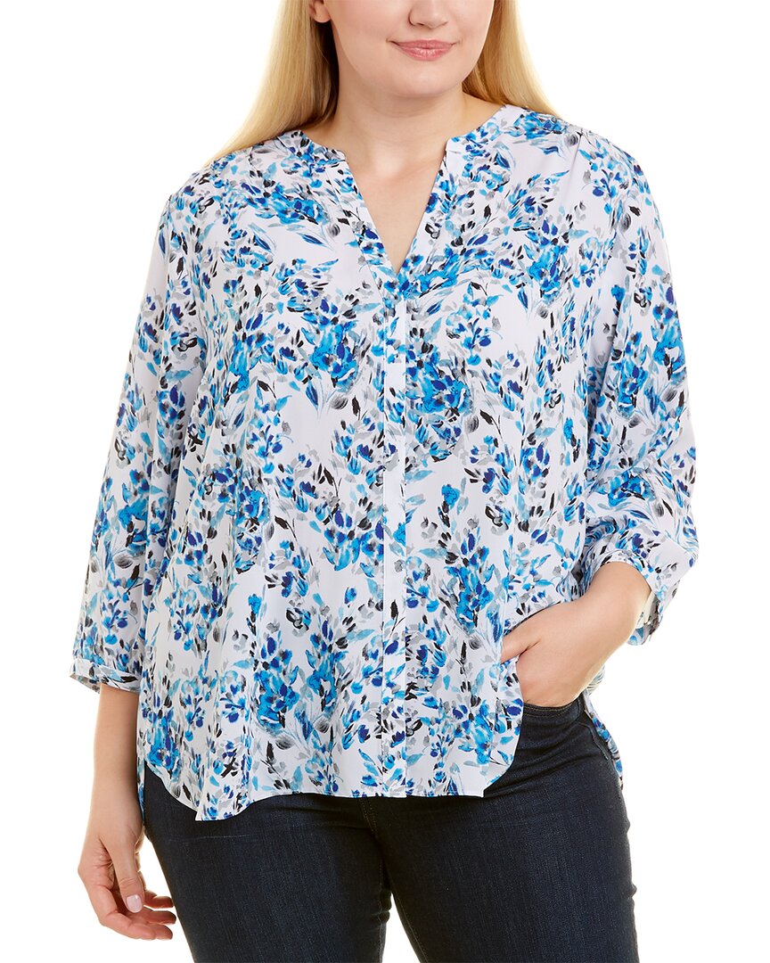 Shop Nydj Plus Pintuck Blouse In Nocolor
