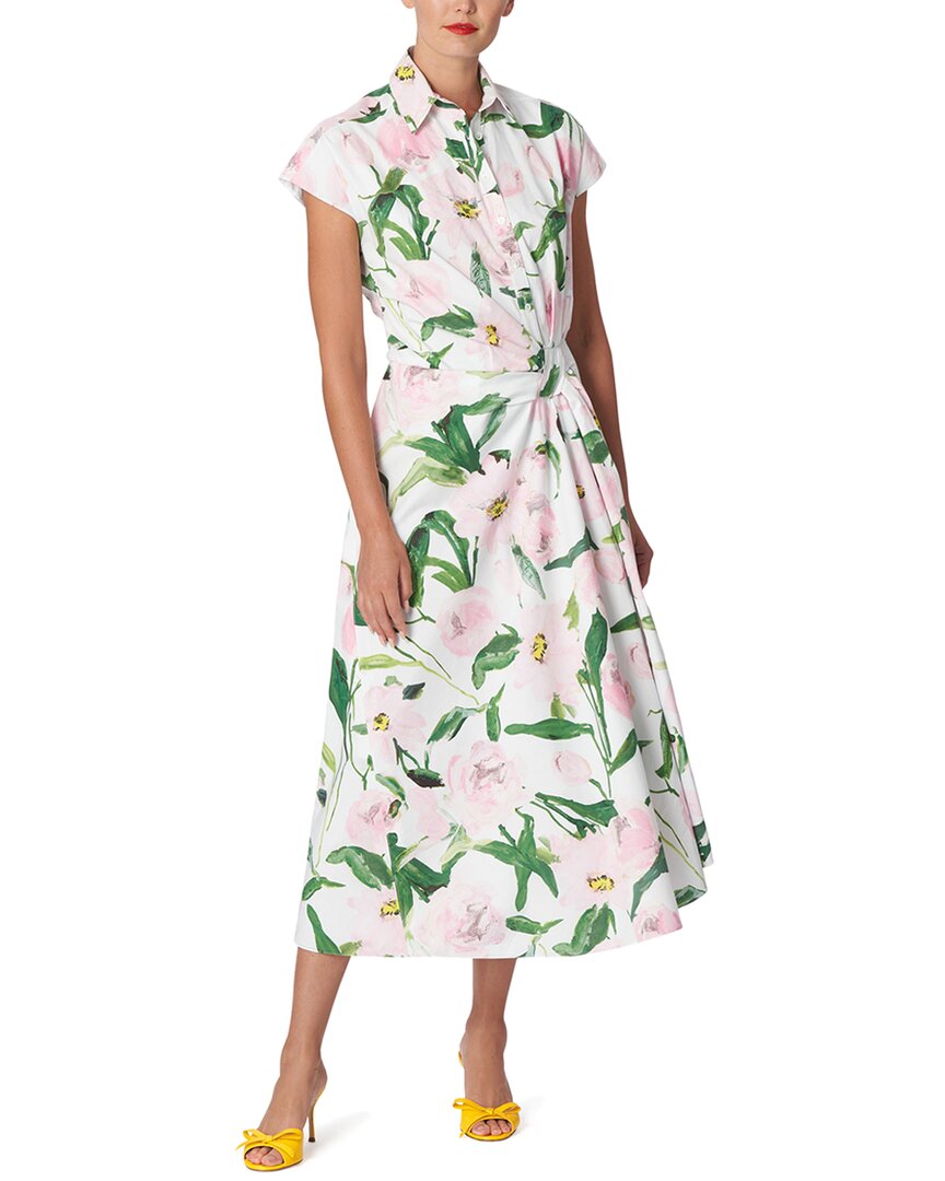 Shop Carolina Herrera Cap Sleeve Side Faux Wrap Dress