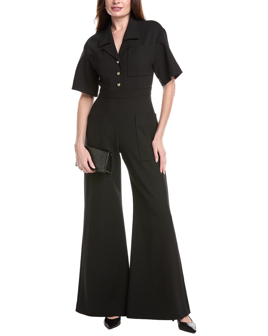 CAROLINA HERRERA CAROLINA HERRERA BUTTON-DOWN WOOL-BLEND JUMPSUIT