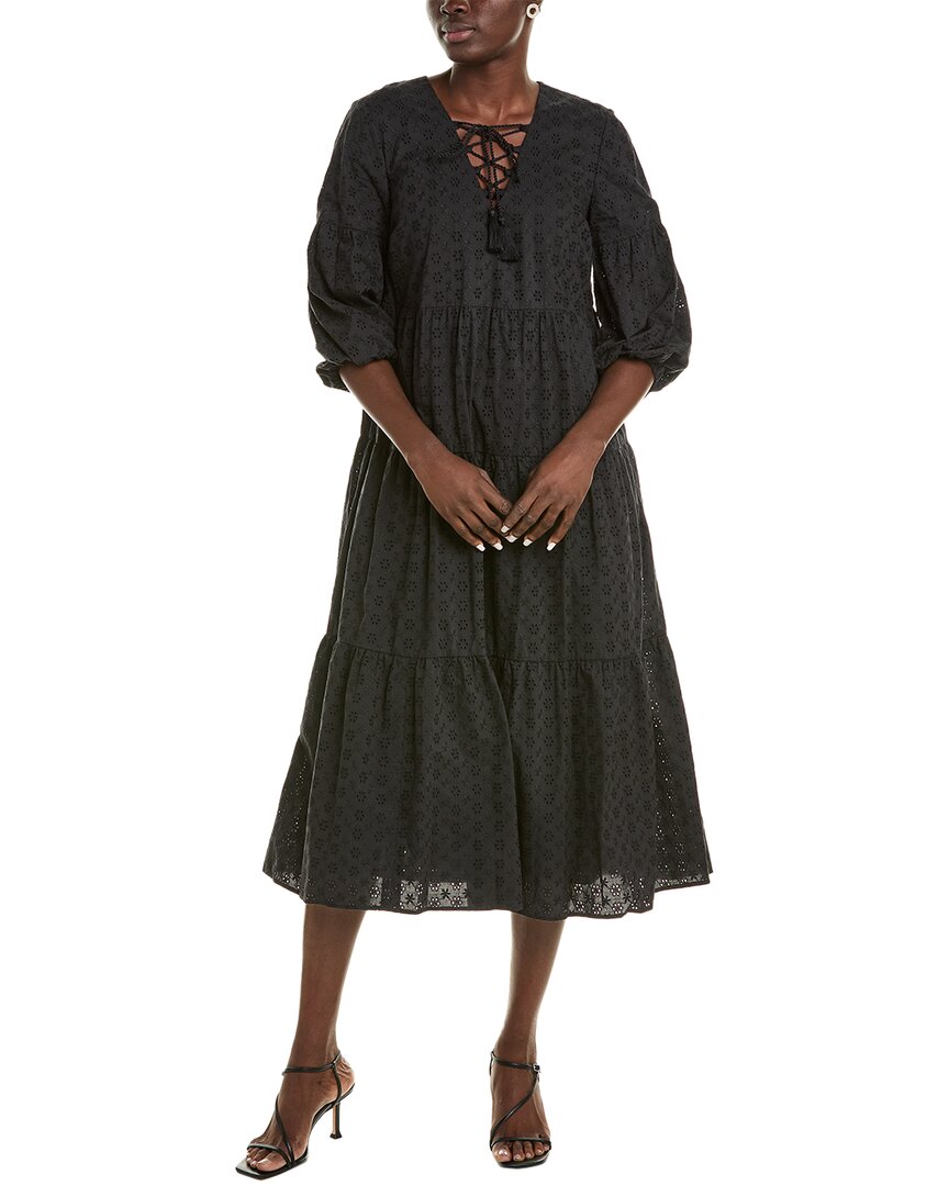 Brooks Brothers Tiered Dress In Black
