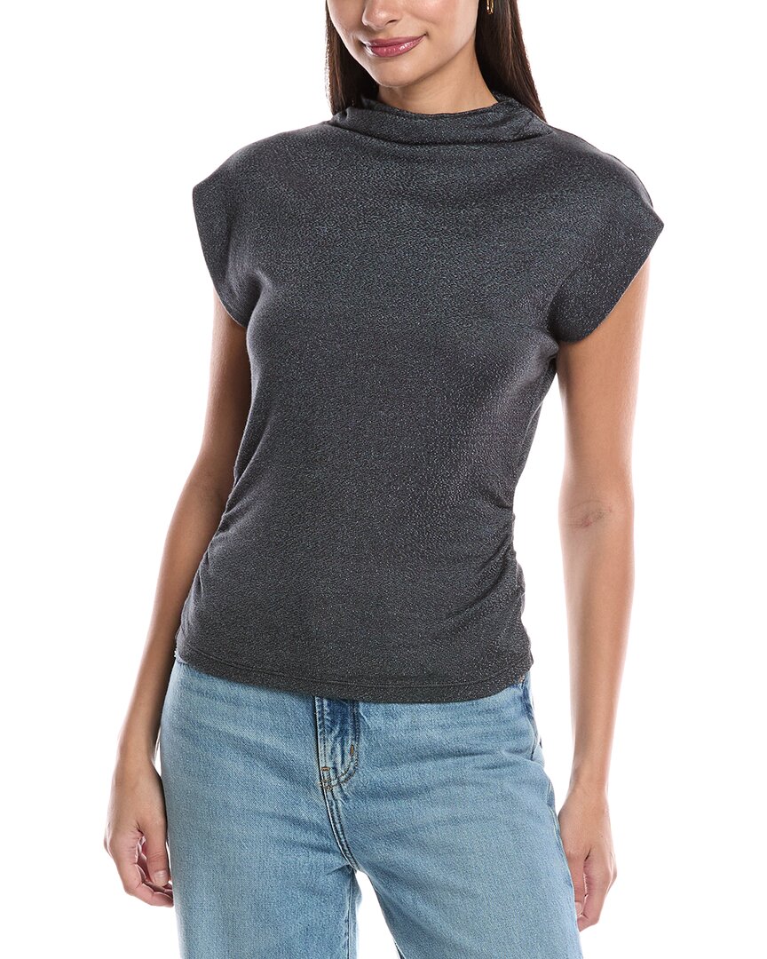 Michael Stars Reese Power Shoulder Top In Gray