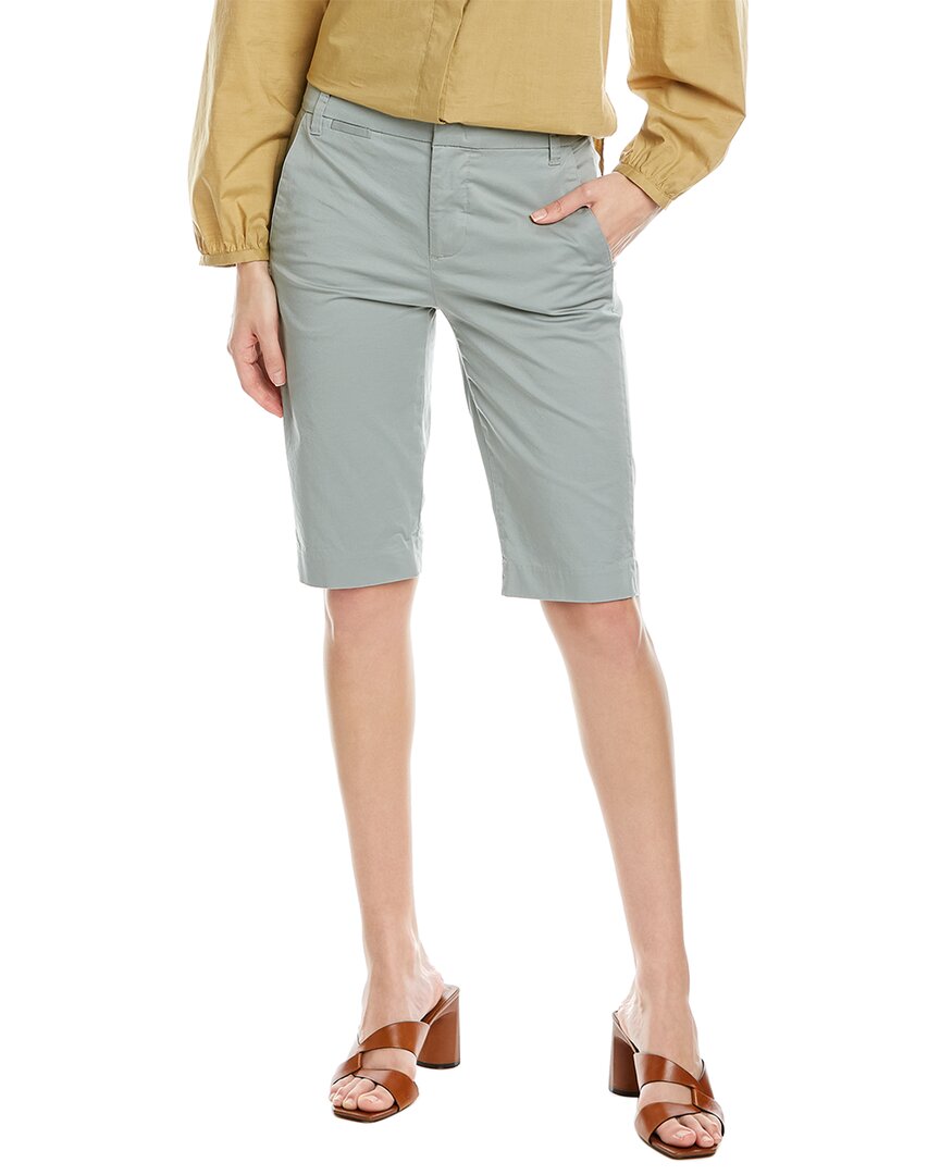 Vince Stretch Cotton Bermuda Shorts In Green