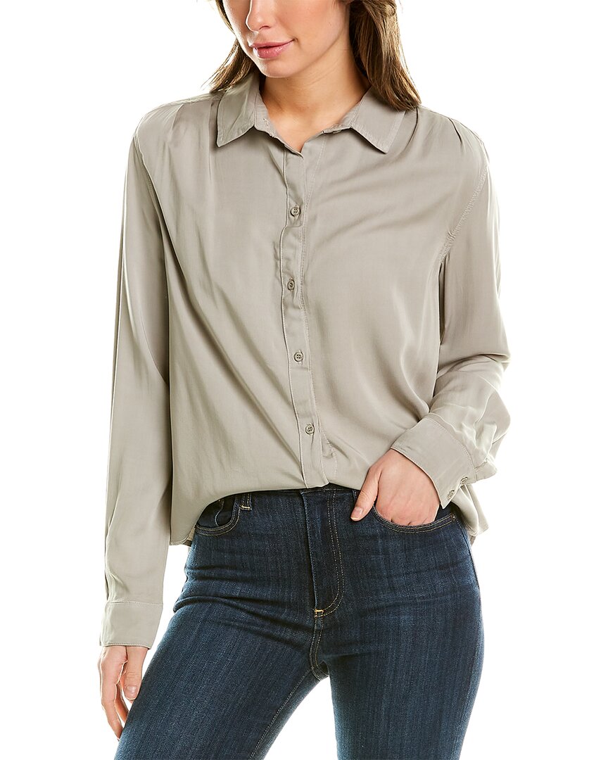 Bella Dahl Pleated Button-down Shirt In Brown