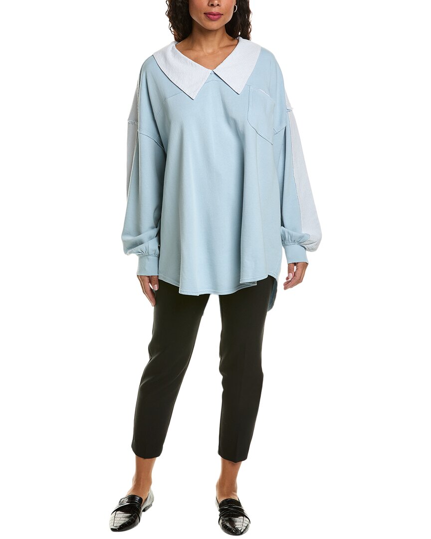 Shop Free People Madeleine Sweatshirt In Blue