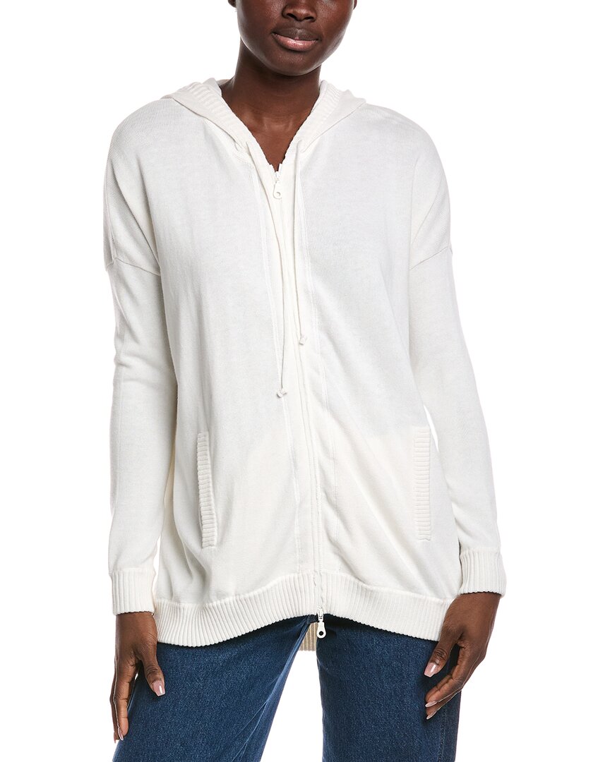 Minnie Rose Cashmere-blend Oversized Zip Hoodie In White
