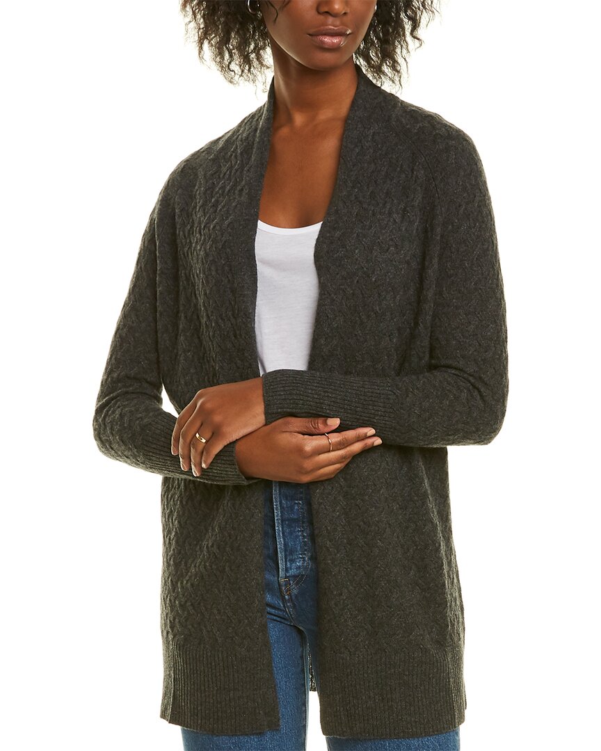 Image of Forte Cashmere Twisted Cable Cashmere Cardigan