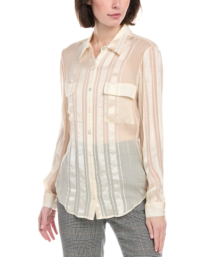 LE SUPERBE LE SUPERBE RIBBON STRIPE SILK SHIRT